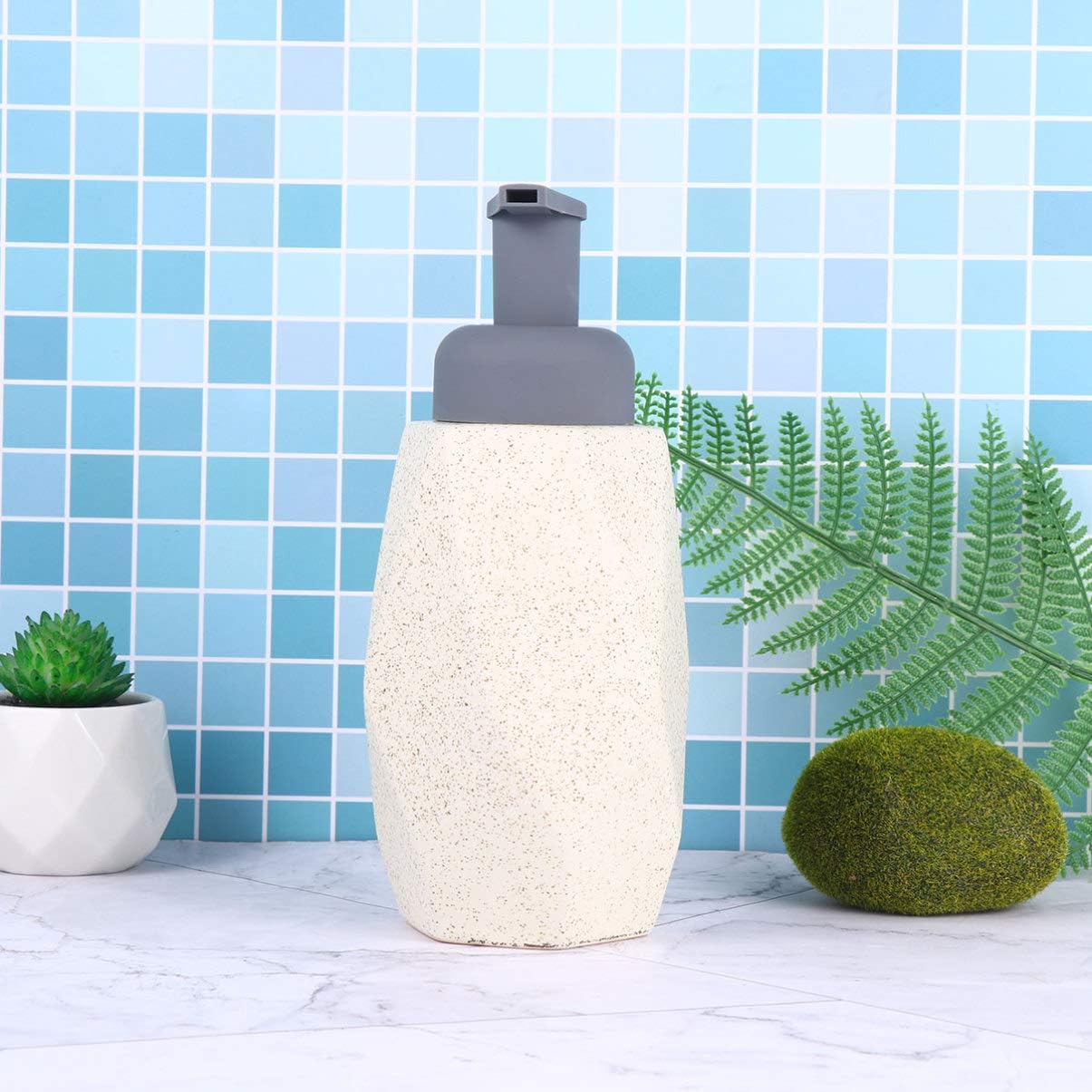 Cabilock 1pc Ceramic Foaming Lotion Dispenser Press Button Liquid Soap Dispenser for Stylish Bathroom Decor Functionality