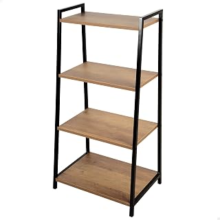 AKTIVE Max Home Regal mit Fester Treppe, 4 Ebenen, 43 x 30 x 90 cm, Holz und Metall, maximale Traglast 16 kg, Bücherregale, Lagerregal, Wohnzimmermöbel, Industriestil (18454)
