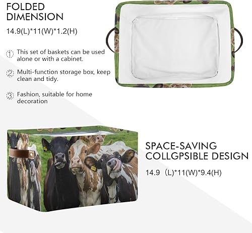 Miniatura 57 de AUUXVA Cesta de almacenamiento de pintura de tinta vintage para pájaros, caja de almacenamiento de lona duradera plegable para juguetes, cesta Tinta