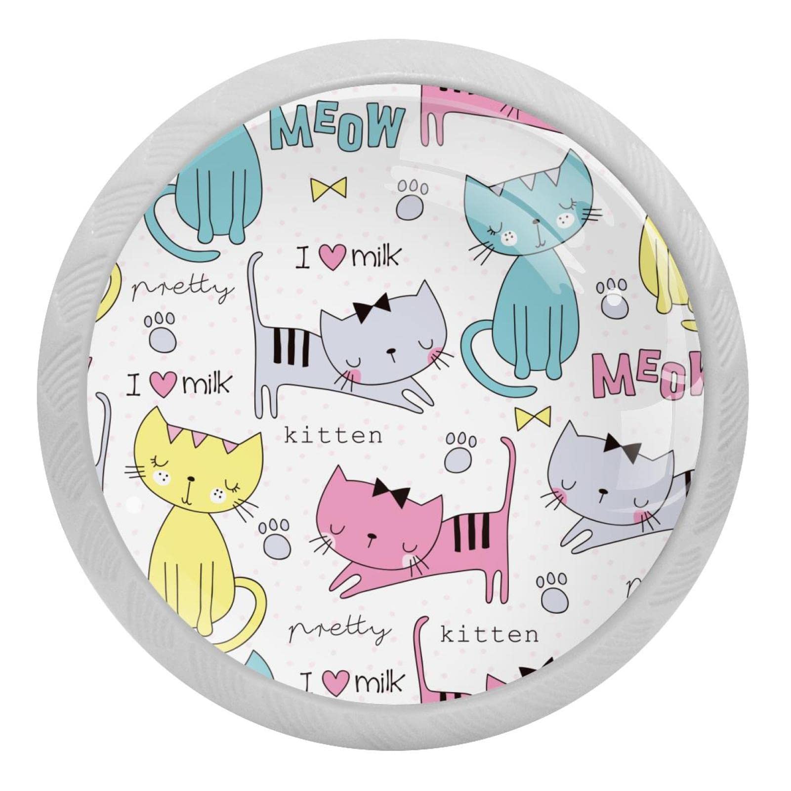 Boutons ronds pour tiroir lot de 4 poignées en verre de 35mm pour meuble