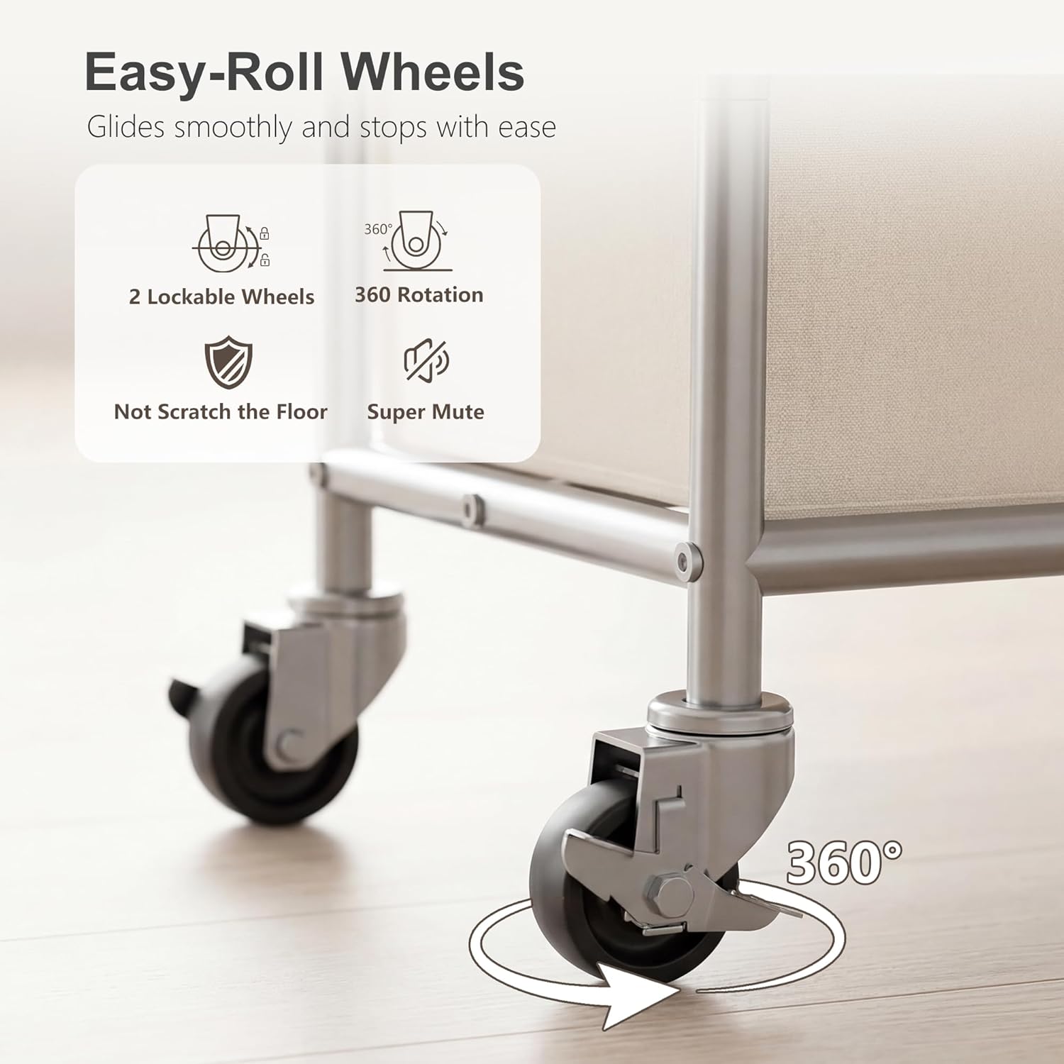 Heybly 2-Section Laundry Sorter Hamper,Rolling Laundry Hamper with Removable Bags – Heavy-Duty Laundry Sorter Cart with Wheels for Dirty Clothes, 29.1 x 15.4 x 33.1 Inches,HLH023P02