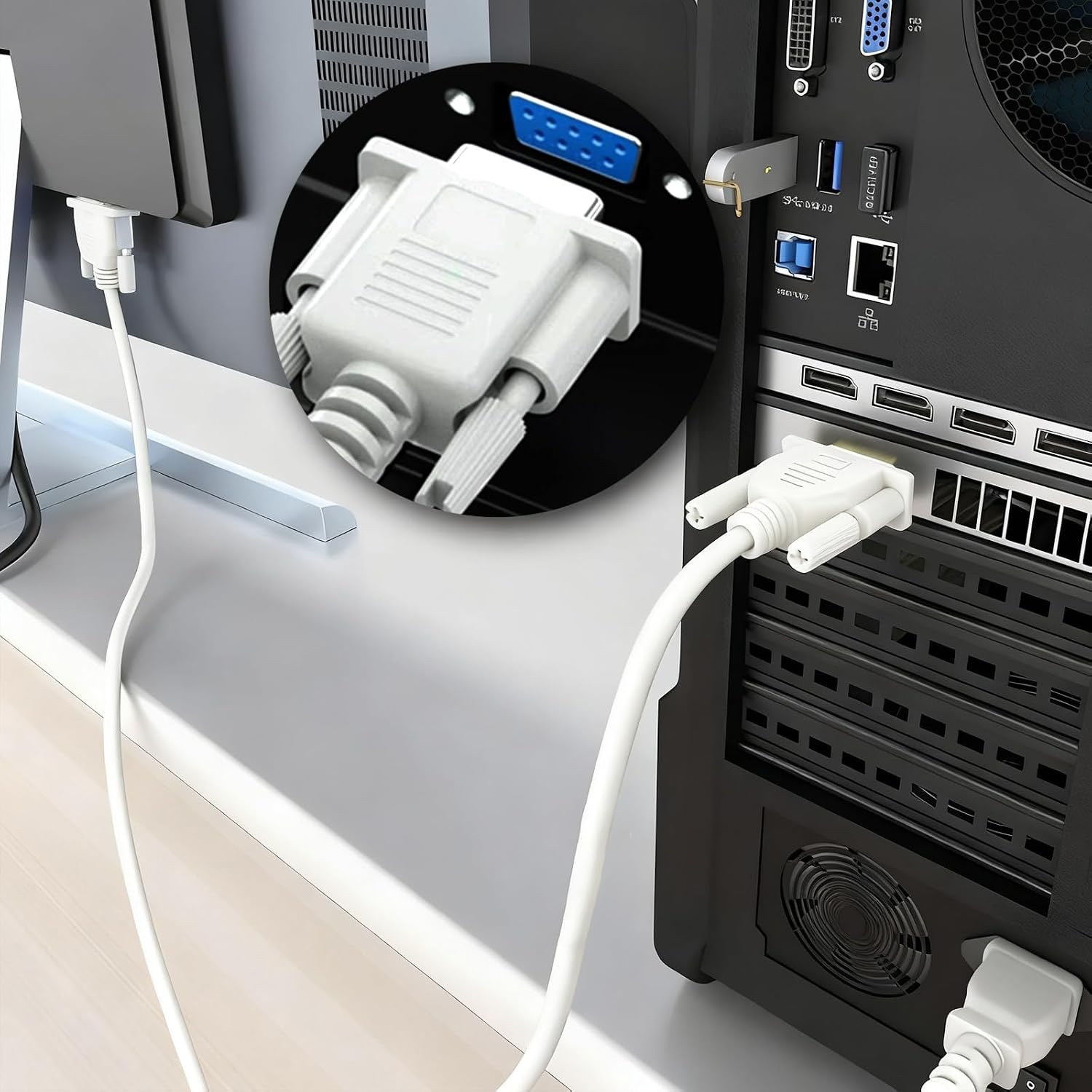 15 Foot 5m Straight Through DB9 9 Pin Serial / RS232 Male to Female Extension Cable