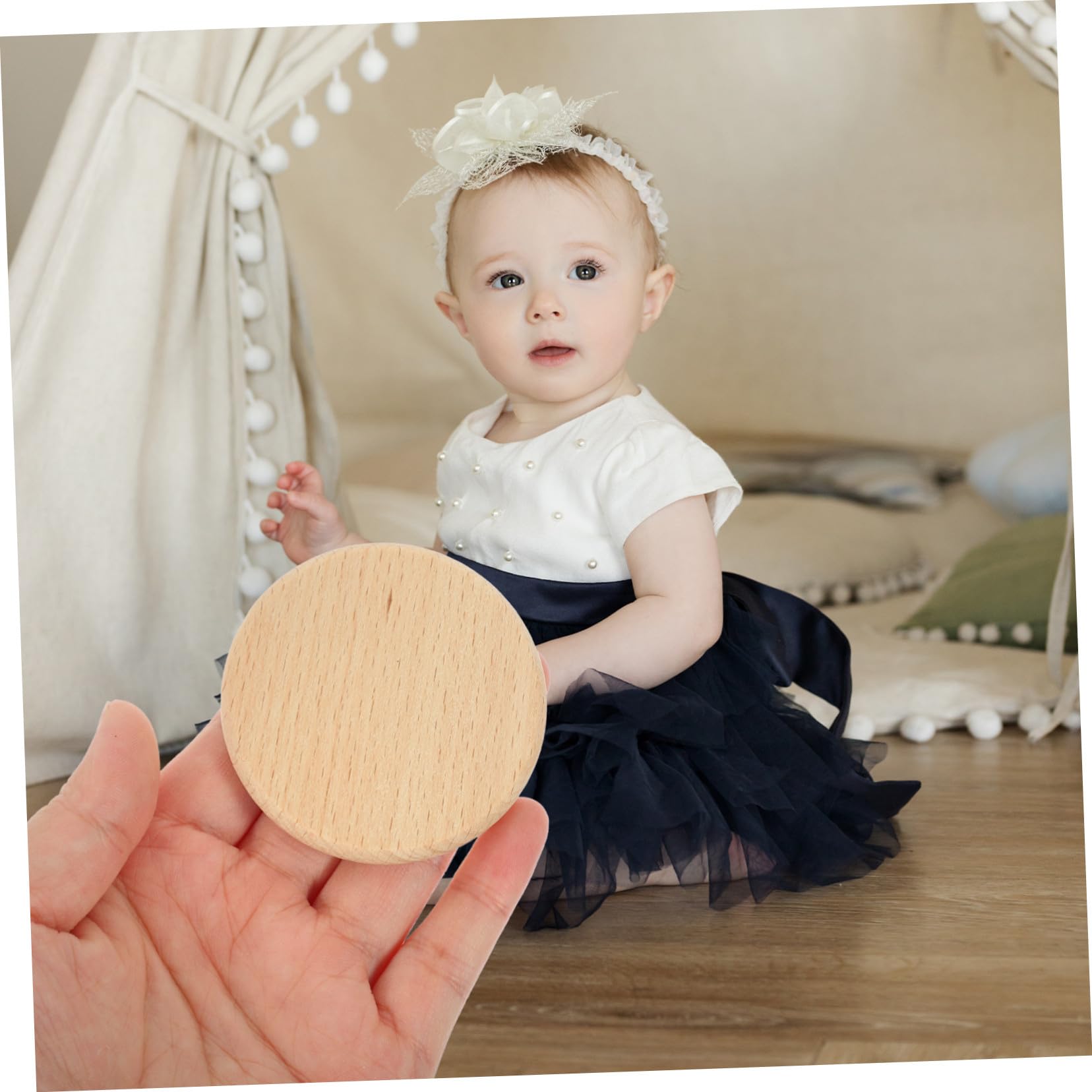 Rodajas de Madera en Blanco Redondas 20 Piezas para Bricolaje