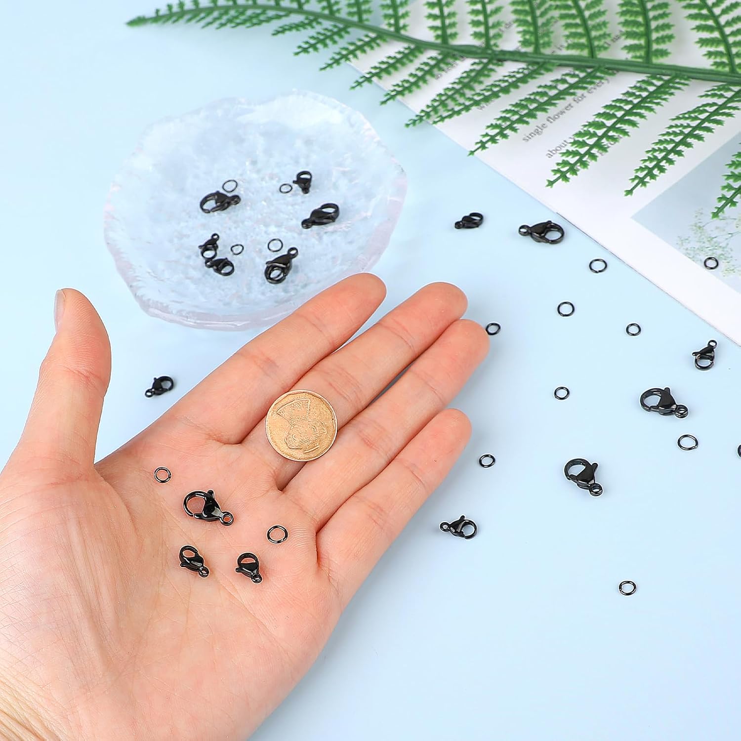 30pcs Black Lobster Claw Clasps with Jump Ring Stainless Steel Clasps Fastener Hook End Chain Clasp Metal Jewelry Clasps for Making Necklaces Bracelets - Image 4