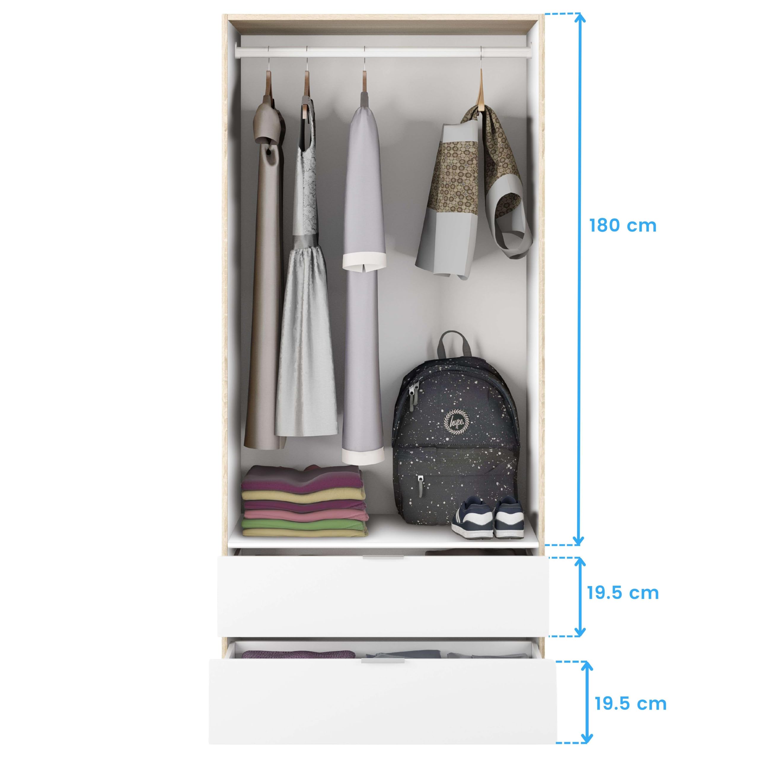 Miroytengo Pack Muebles Dormitorio Juvenil Luca Blanco Roble Canadian Armario Cabecero Mesita Escritorio Opcional