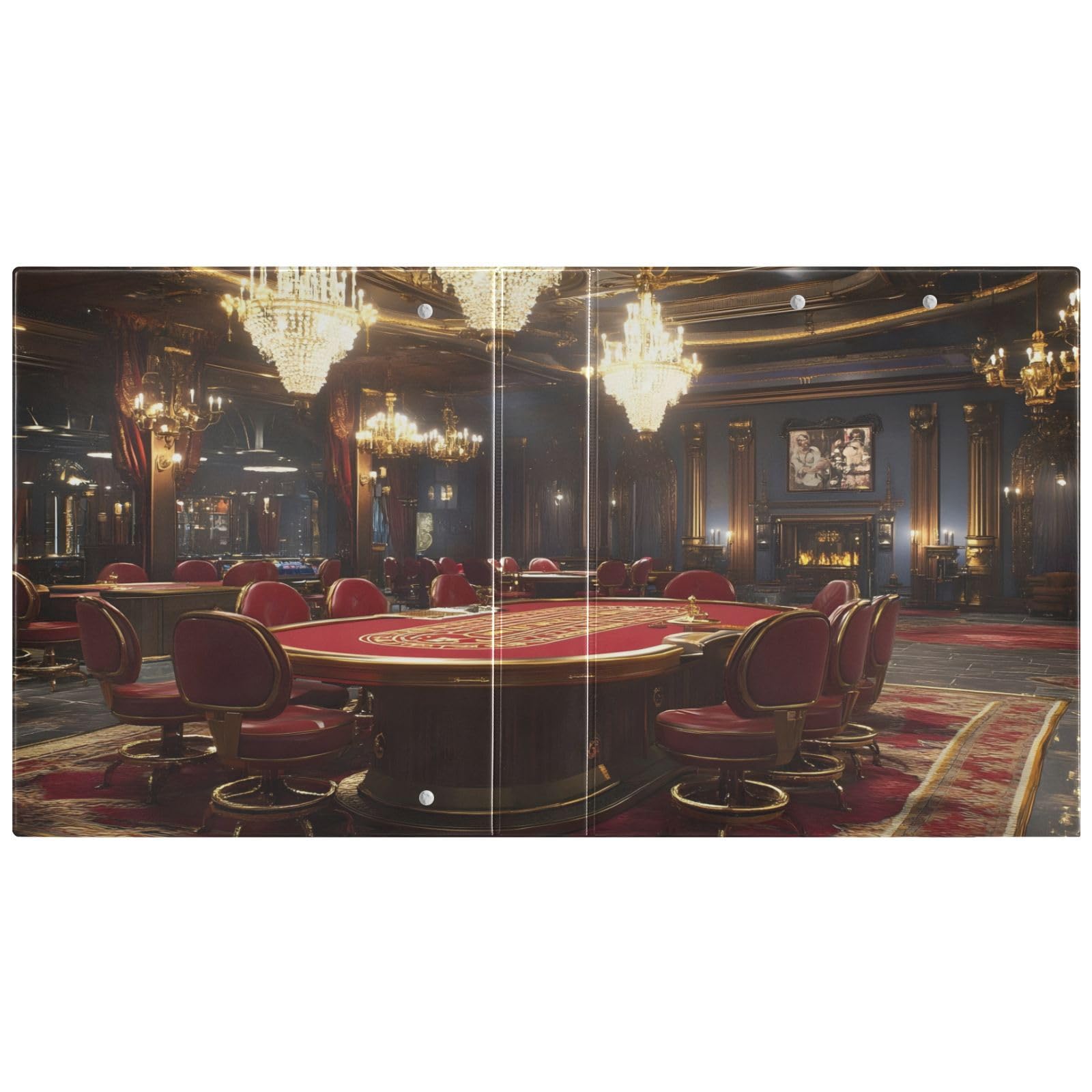 Grande raccoglitore a 3 anelli per ricette da casinò, colore rosso, confezione da 2 pezzi