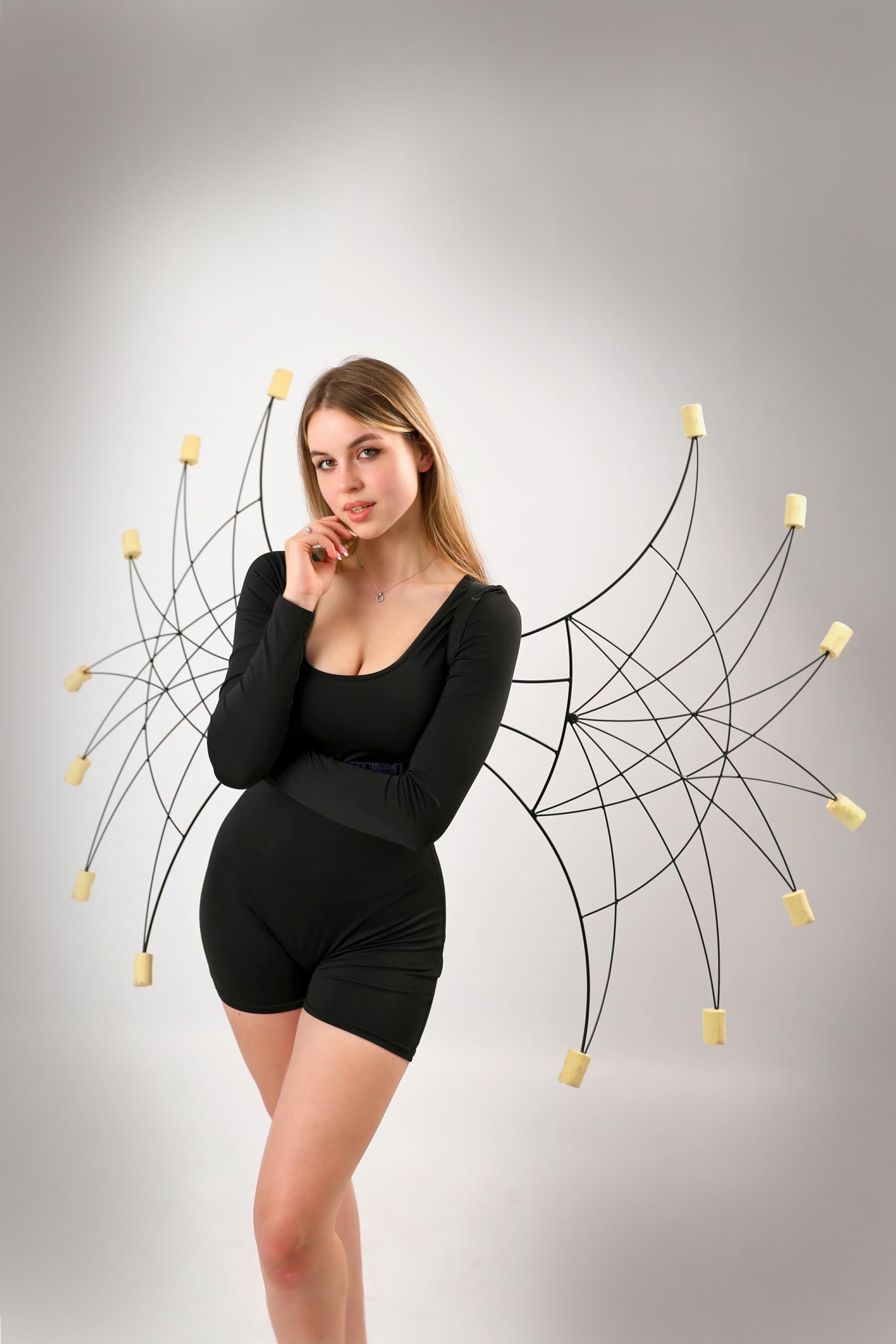 Ali di fuoco pieghevoli per ballerine, stoppini in tessuto aramidico, design leggero e resistente per spettacoli, festival, pratica, danza del ventre e spettacoli di fuoco, portatile e