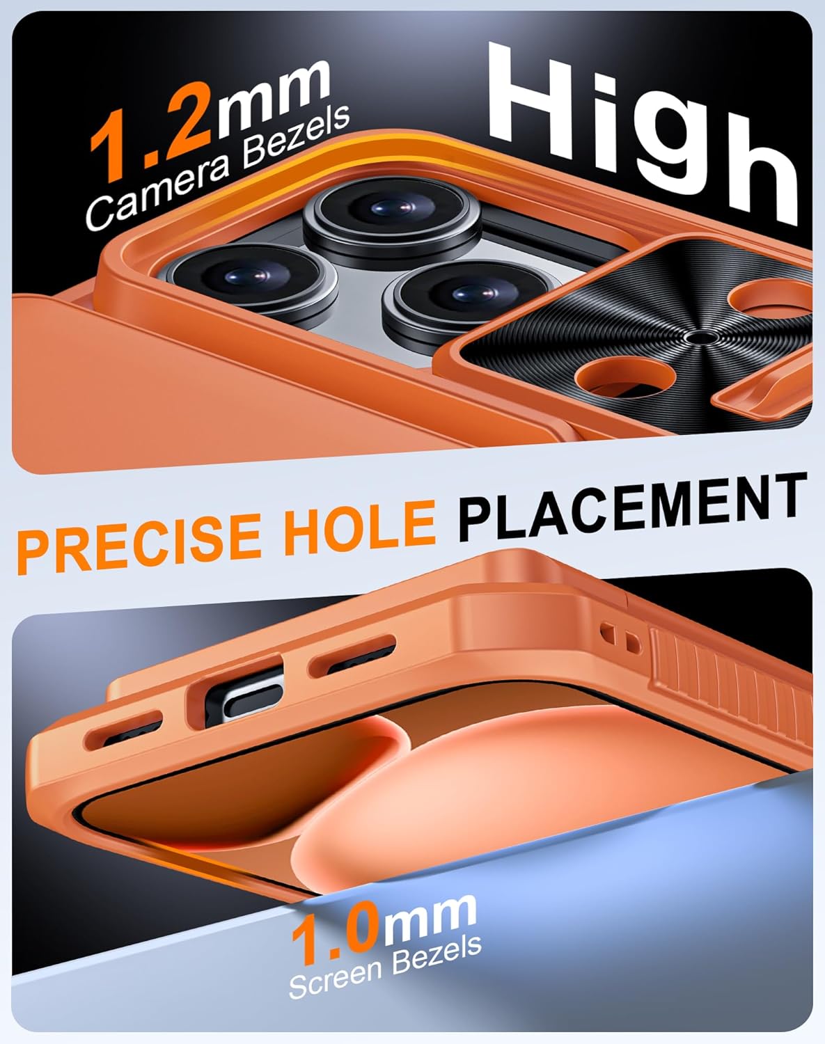 Vizvera for iPhone 17 Pro Case Wallet RFlD [Cards Holder][Camera Control][Camera Cover] Full Body Rugged Shockproof Silicone Protective Phone Case for iPhone 17 Pro 6.3'' 2025(Spritz Orange) - Image 6