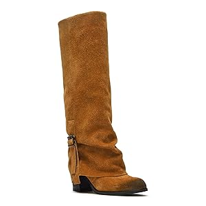 Amazon.com | YRCCZ Suede Knee High Boots Women Fold Over