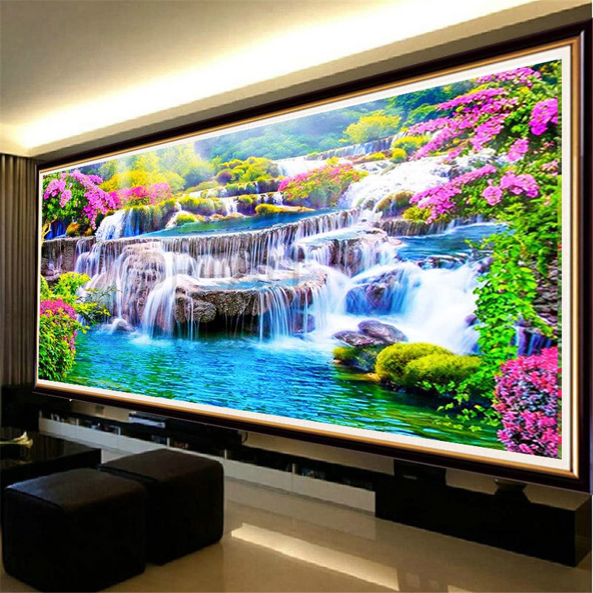 Instarry 5D Kit Broderie Diamant Complet Paysage Peinture Tableau Decoration Murale 120x50 cm