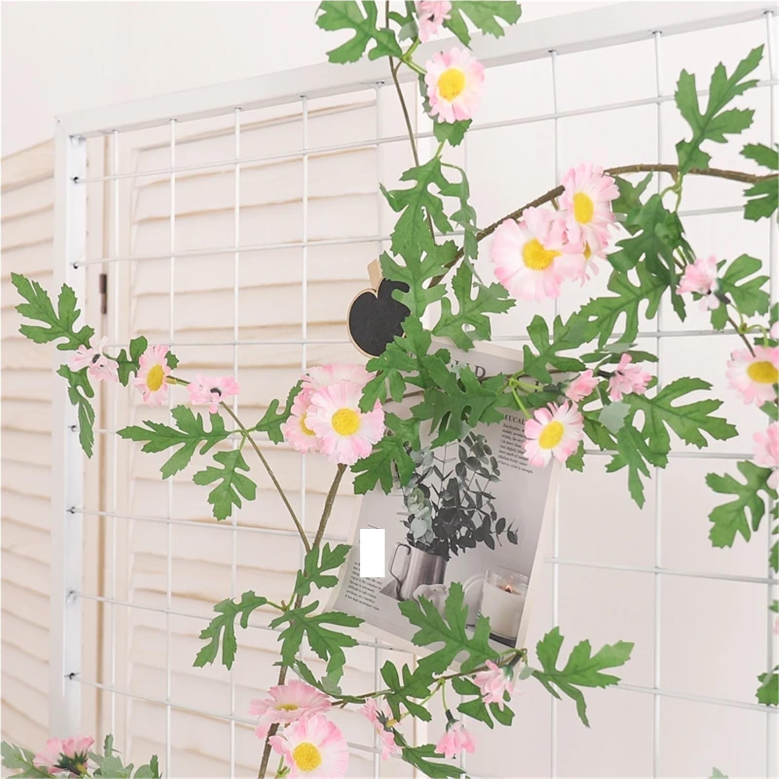 Künstliche Greenery Girlande künstliche Blumen, Girlande Daisy Rattan Wand Hochzeit Party Hotel Home Büro Wohnzimmer Dekoration for Dekoration(Oranje,1pcs)