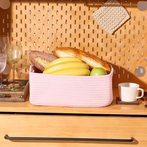 Vista 69 de Cestas de almacenamiento pequeñas para organizar Contenedores organizadores de armario Cesta de juguetes para estante Cestas de cuerda tejida