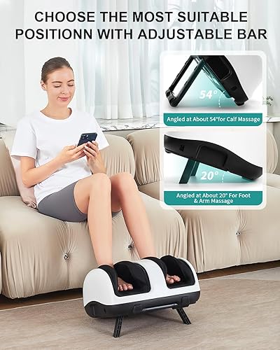 Miniatura 8 de Nekteck Shiatsu Masajeador de cuello y espalda con calor inteligente para pies y pantorrillas, control de aplicación, color blanco