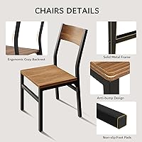 Vista 30 de iPormis Juego de mesa de comedor de 7 piezas con 6 sillas, mesa de cocina extensible de 63 pulgadas y sillas para 4-6, mesa de comedor con marco