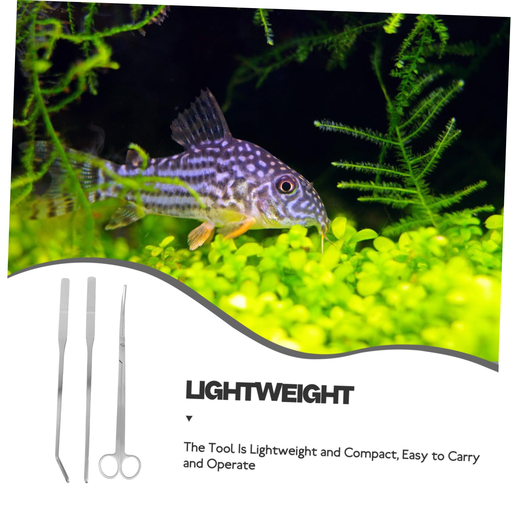 Toyvian 4 Sätze Teiliges Set für Wasserpflanzenpflege mit Gebogenen Scheren Geraden und Gebogenen Pinzetten für Aquarienpflege und Aquascaping