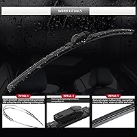 Vista 4 de Limpiaparabrisas delantero y trasero, 3 piezas de limpiaparabrisas delantero y trasero, repuesto para Mazda CX-5 CX-9 2017-2024, limpiaparabrisas