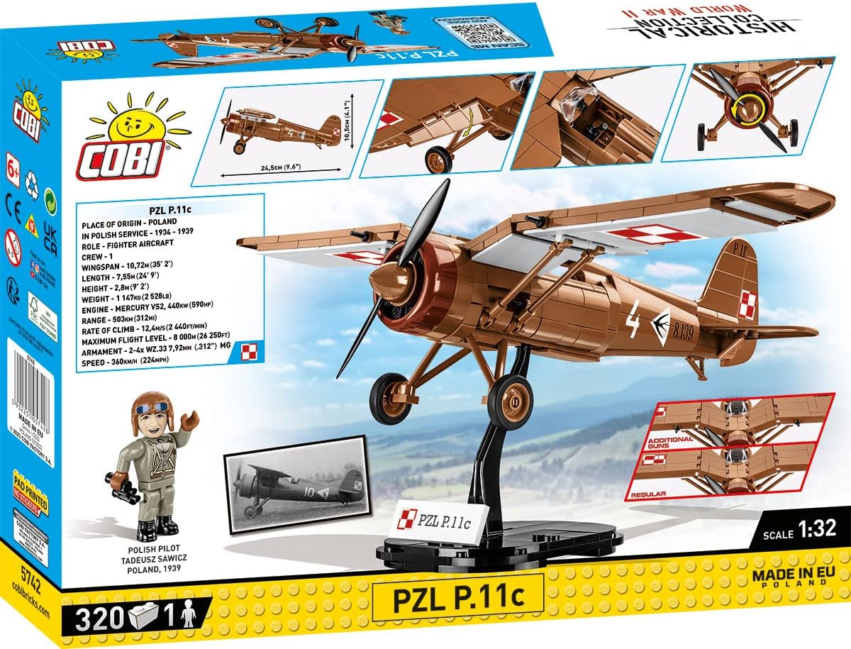 COBI Historical Collection WWII PZL P.11c Plane