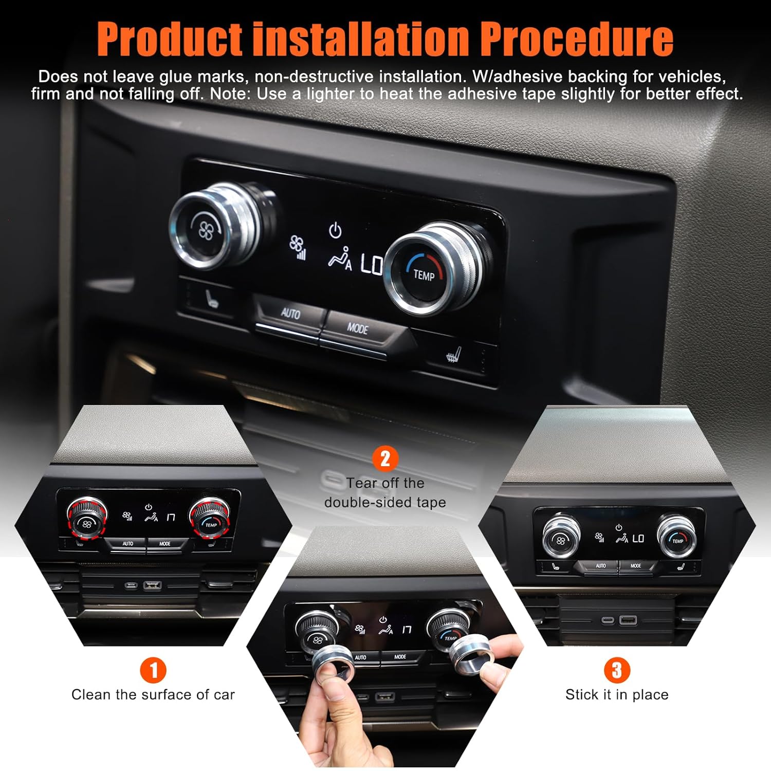 Air Conditioner Switch Control Button Knob Cover for Hummer EV SUV SUT Pickup Accessories Rear Climate Control Knob Covers Aluminum Alloy AC Decal Rings Trim