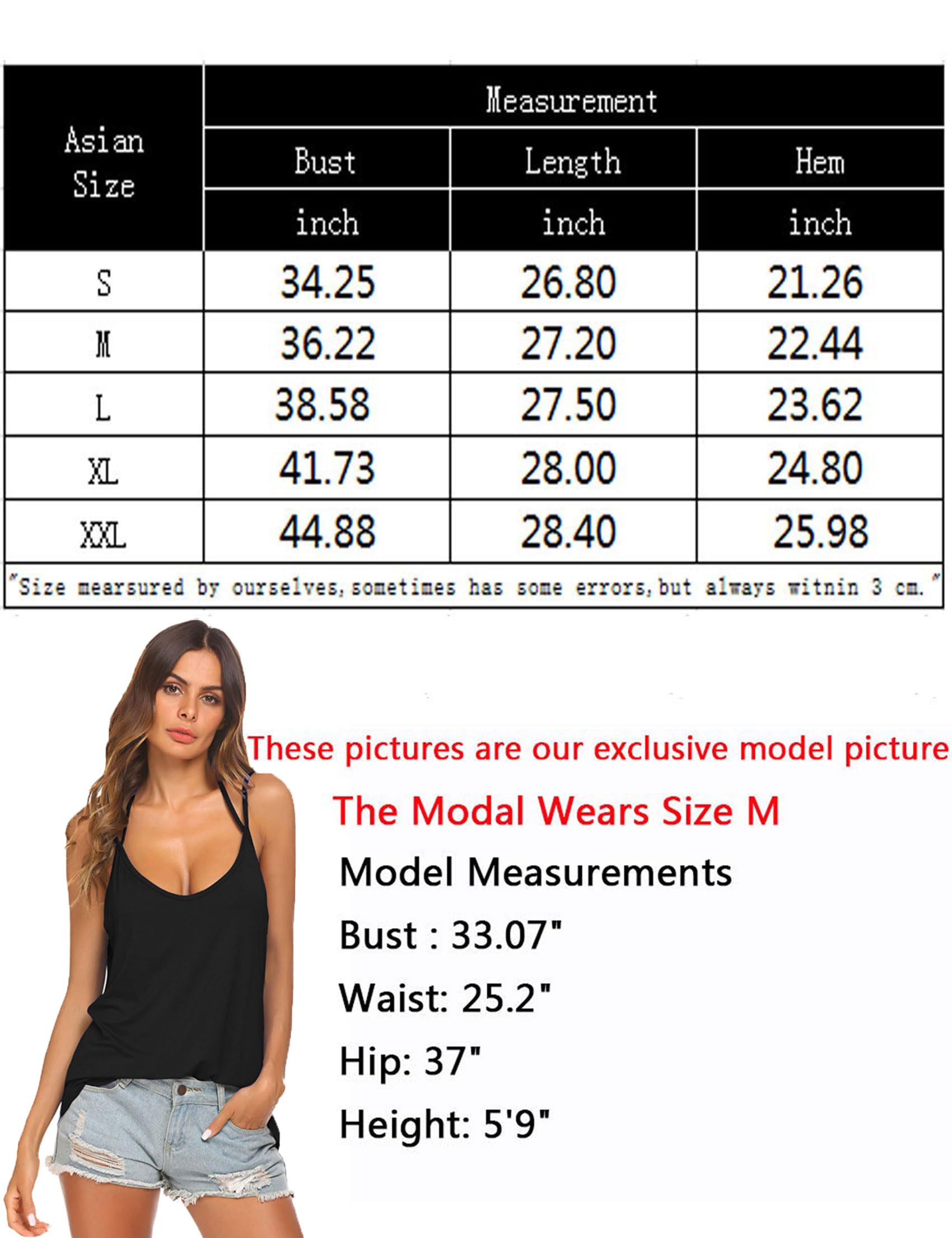 Tobrief Camiseta sin mangas sexy con cuello en V y tirantes delgados para mujer
