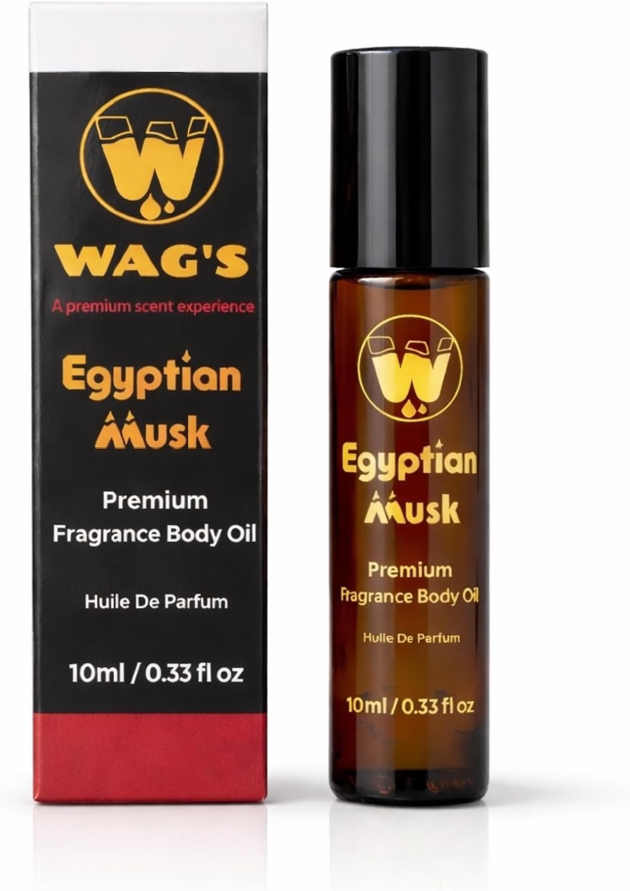 WagsMarket Egyptian Musk Oil, Choose from Roll On to 0.33oz - 4oz Glass Bottle, (0.33oz Roll On)