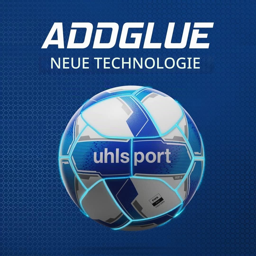 uhlsport Fussball Attack ADDGLUE Fussball Soccer Spielball Trainingsball - mit Neuer ADDGLUE-Technologie - für Jugend und Aktive - FIFA Basic
