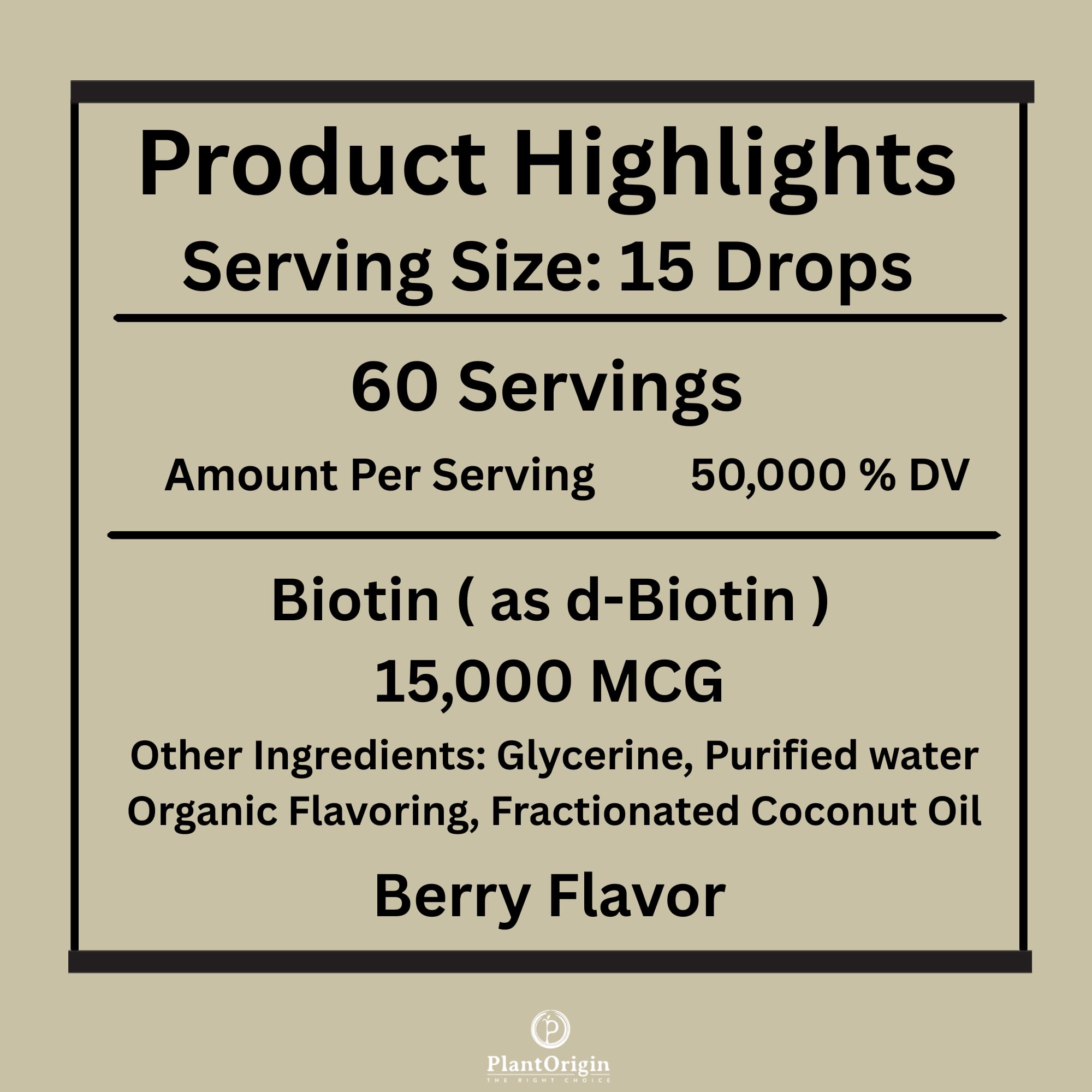 Liquid Biotin 15,000 MCG – Hair Growth, Skin & Nails Support for Women & Men | High Absorption Vitamin B7 Drops | Vegan, Kosher, Sugar-Free, No Alcohol | 60 Servings — Amazon image 4