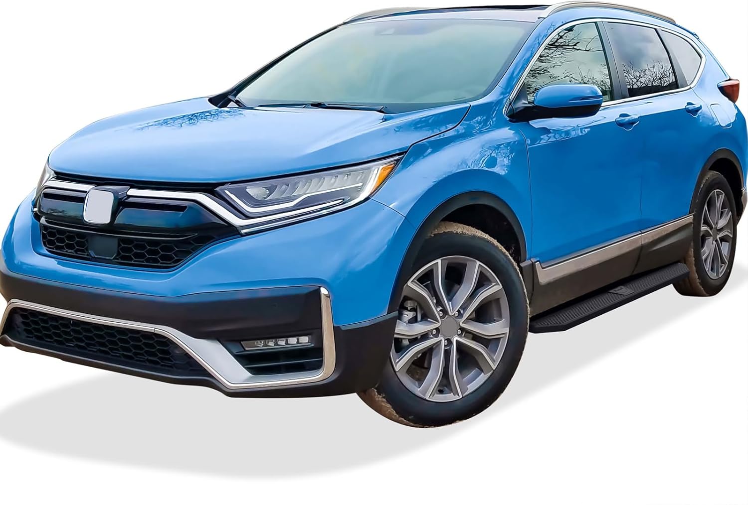 APS Black Stainless Steel Running Boards Style Compatible with Honda CR-V 2017-2022 (Side Steps Side Bars) 6in Wide