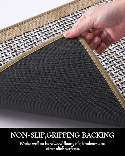 Miniatura 4 de PADOOR Tapetes de cocina para piso, alfombras de cocina antideslizantes, lavables, con parte trasera de goma, súper absorbente, alfombra para