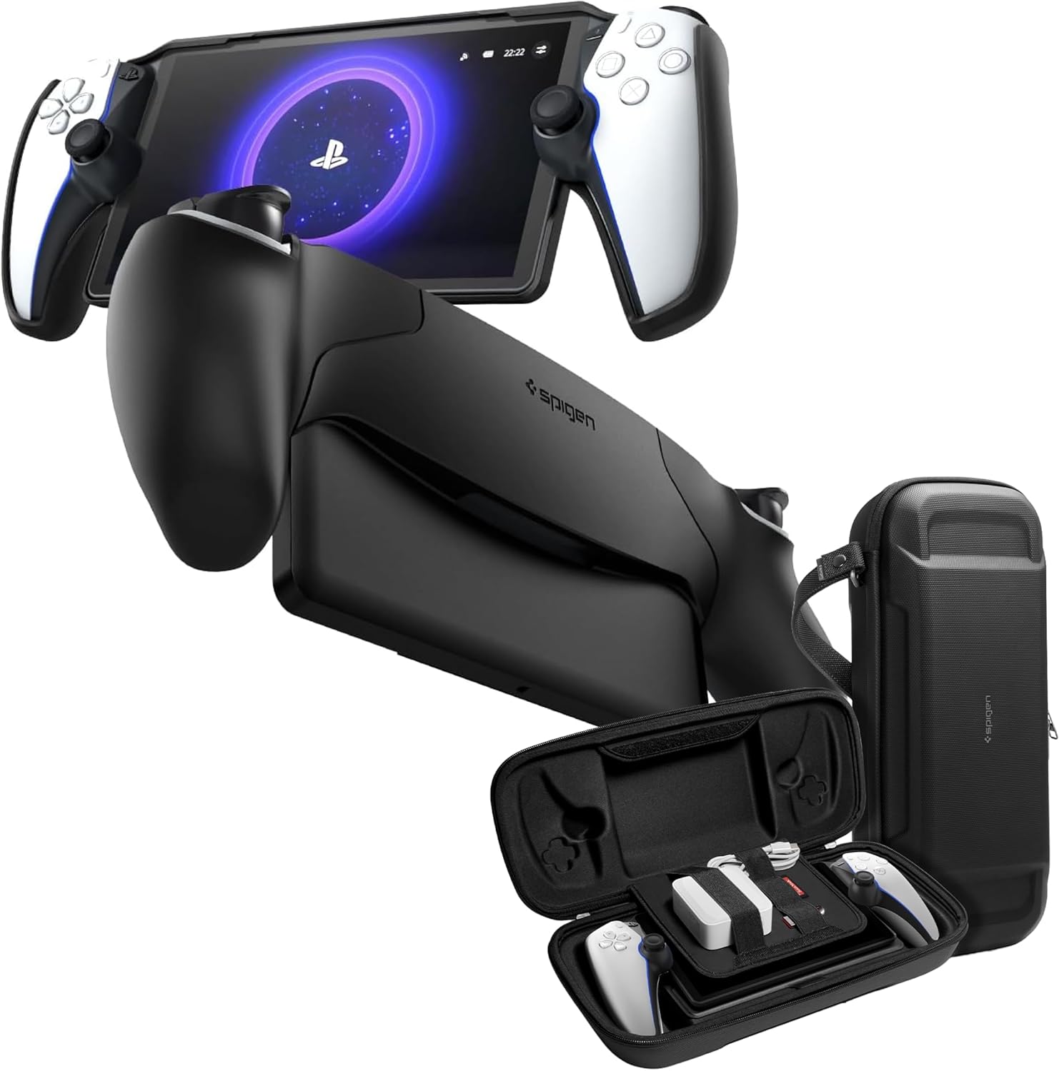 Spigen Thin Fit and Rugged Armor Pro Case Designed for PlayStation Portal Case - Black