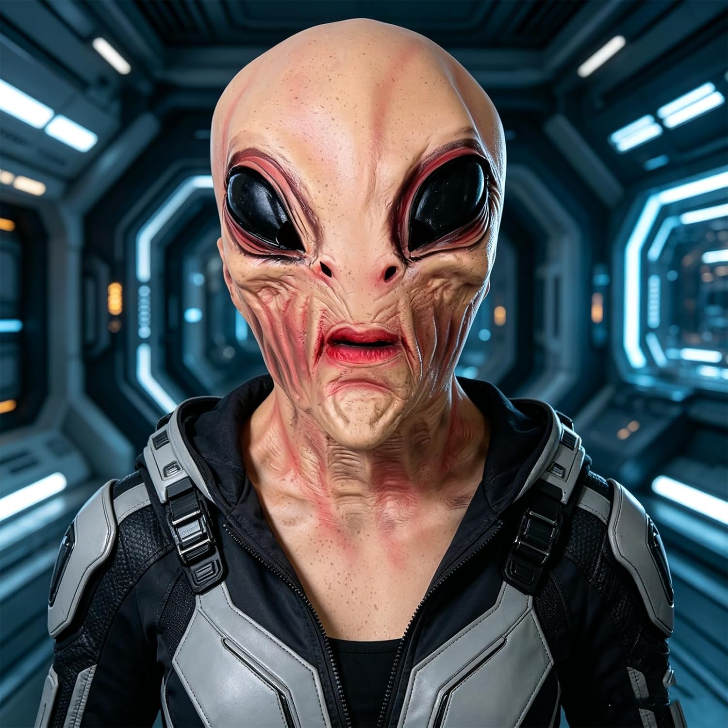 HOTTERCOS Realistic Alien Face Mask Halloween Scary Masks for Halloween Carnival Costume Party Dress Up