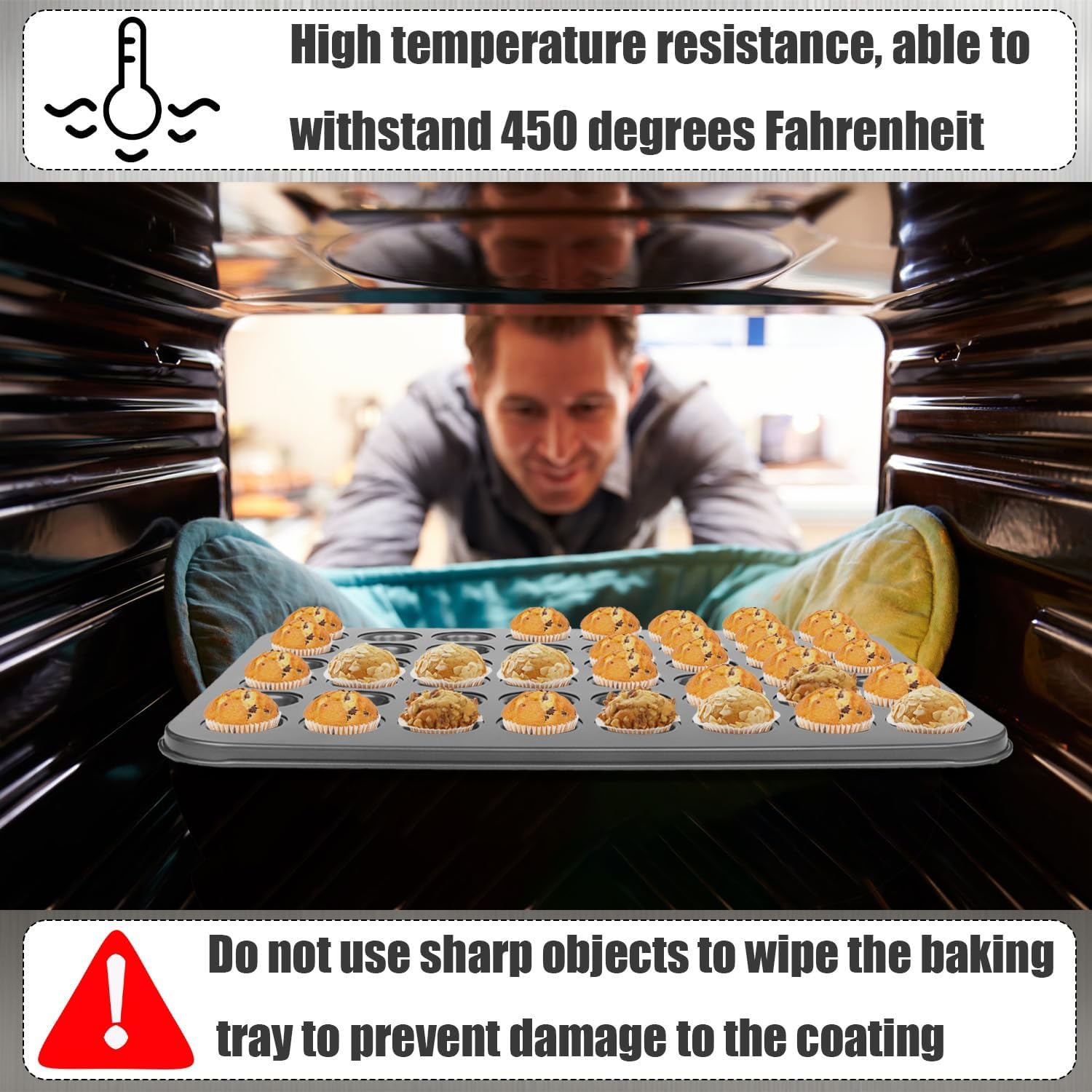 Muffin Pan, 2 Pcs 48 Cup Mini Muffin Pan Cupcake Pan Muffin Tin,Mini Cupcake Pans For Baking Cheesecake Tailgate Party Supplies, Dishwasher Safe, 15.94 X 12.6 X 0.79 Inches