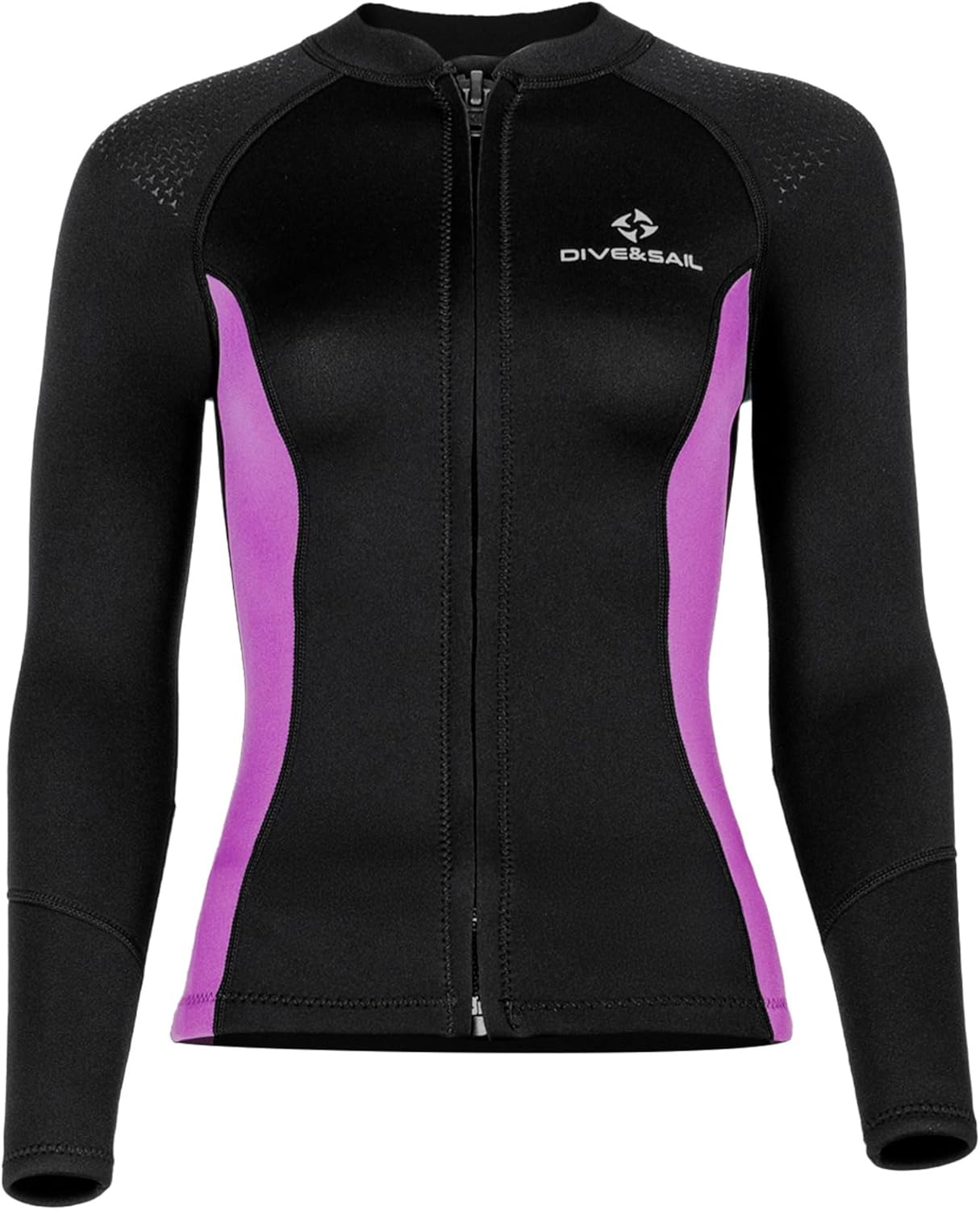 Women 3mm Neoprene Long Sleeve Diving Wetsuit Tops Zipper Stretchy Surfing Swim Tops Shirt Bathing Suit