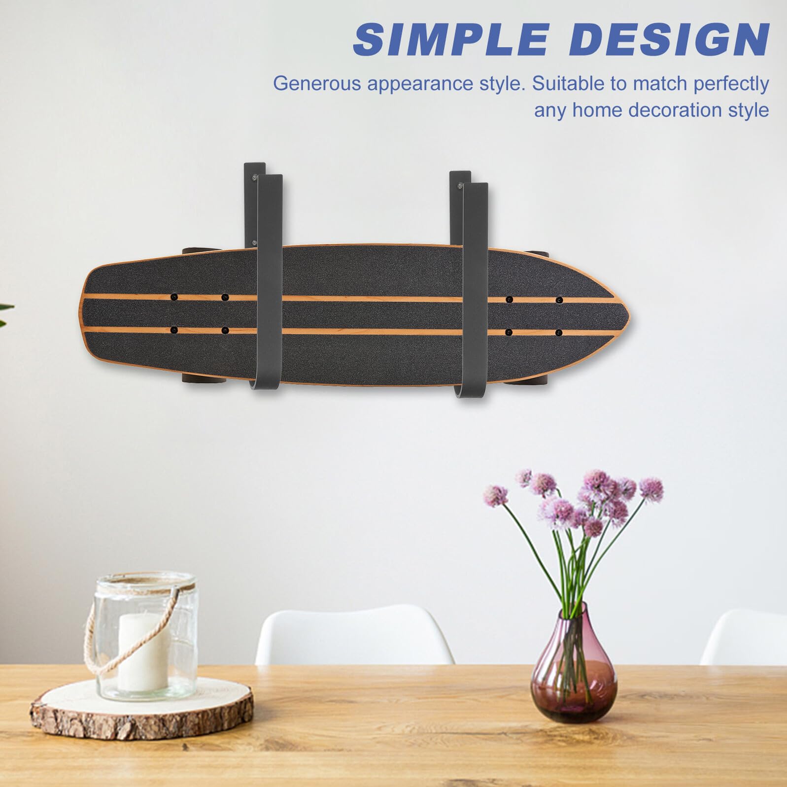 ibasenice Support Mural pour Skis et Snowboards, Crochet Métallique Noir pour Rangement Intérieur, Porte-Skis et Porte-Snowboards Solide, Capacité Élevée, Garage et Balcon, Accessoire