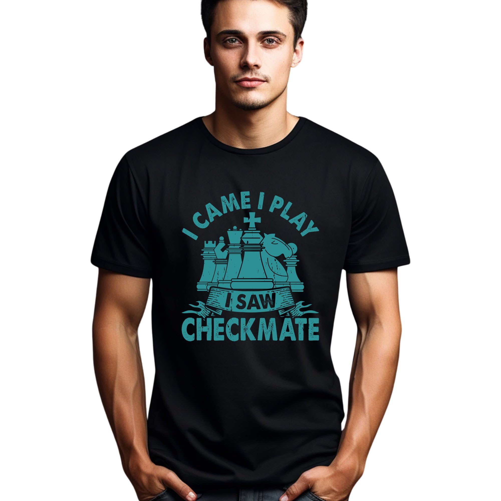 Seek Buy LoveChess Lover T-Shirt, I Came I Saw I Played Checkmate Chess Piece Tee, Unisex Chess Player Gift Idea