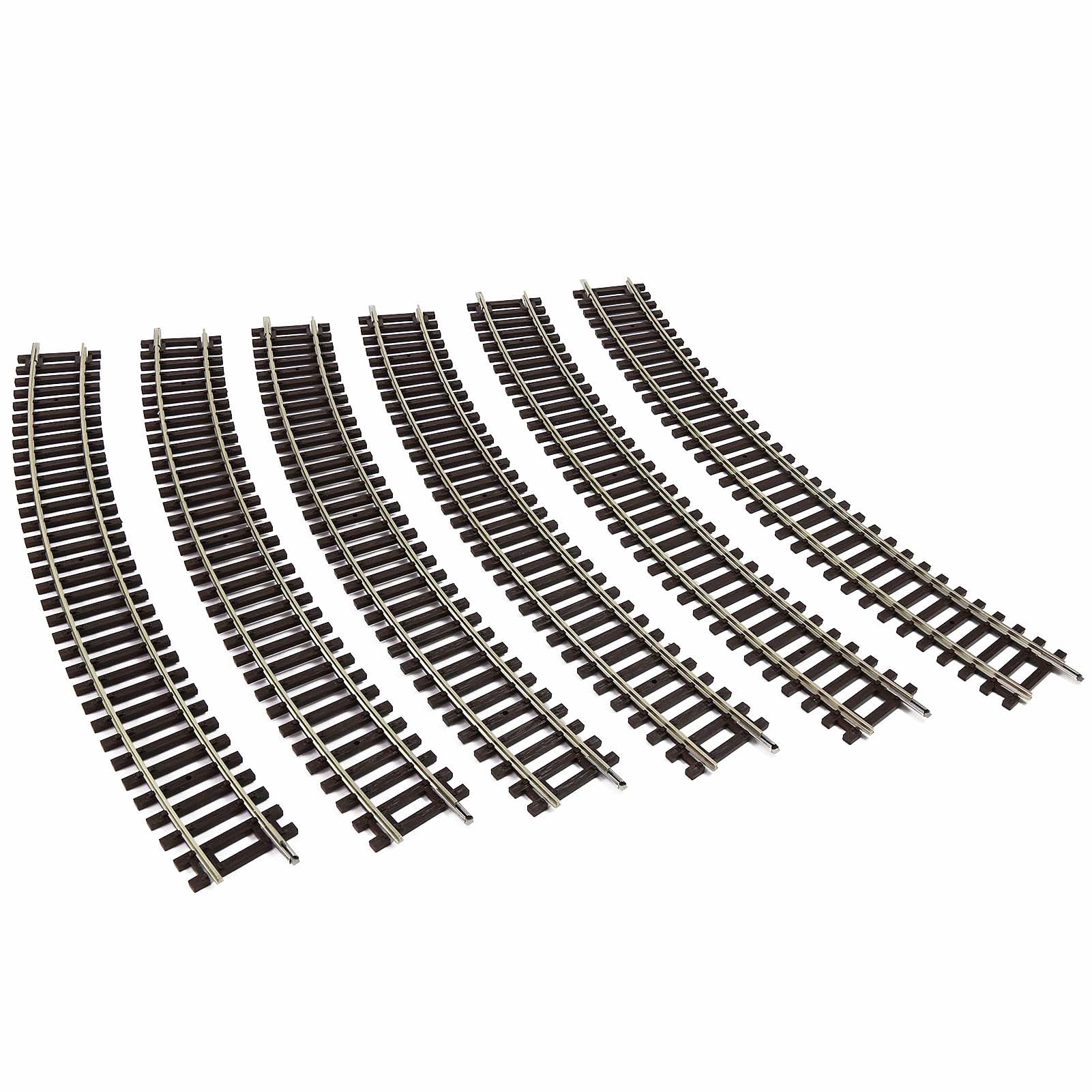 HO Scale Code 100 Curve Track Copper-Nickel Rail with Joiner (Curved Tracks-6PCS)