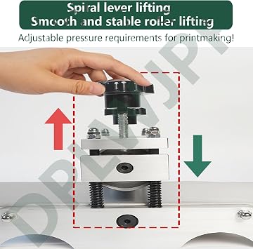 Manual Printmaking Etching Machine Relief Block Printmaking Lino Press Machine Adjustable Roller Height Clear Even Printing for Printing Supplies Decorative Display