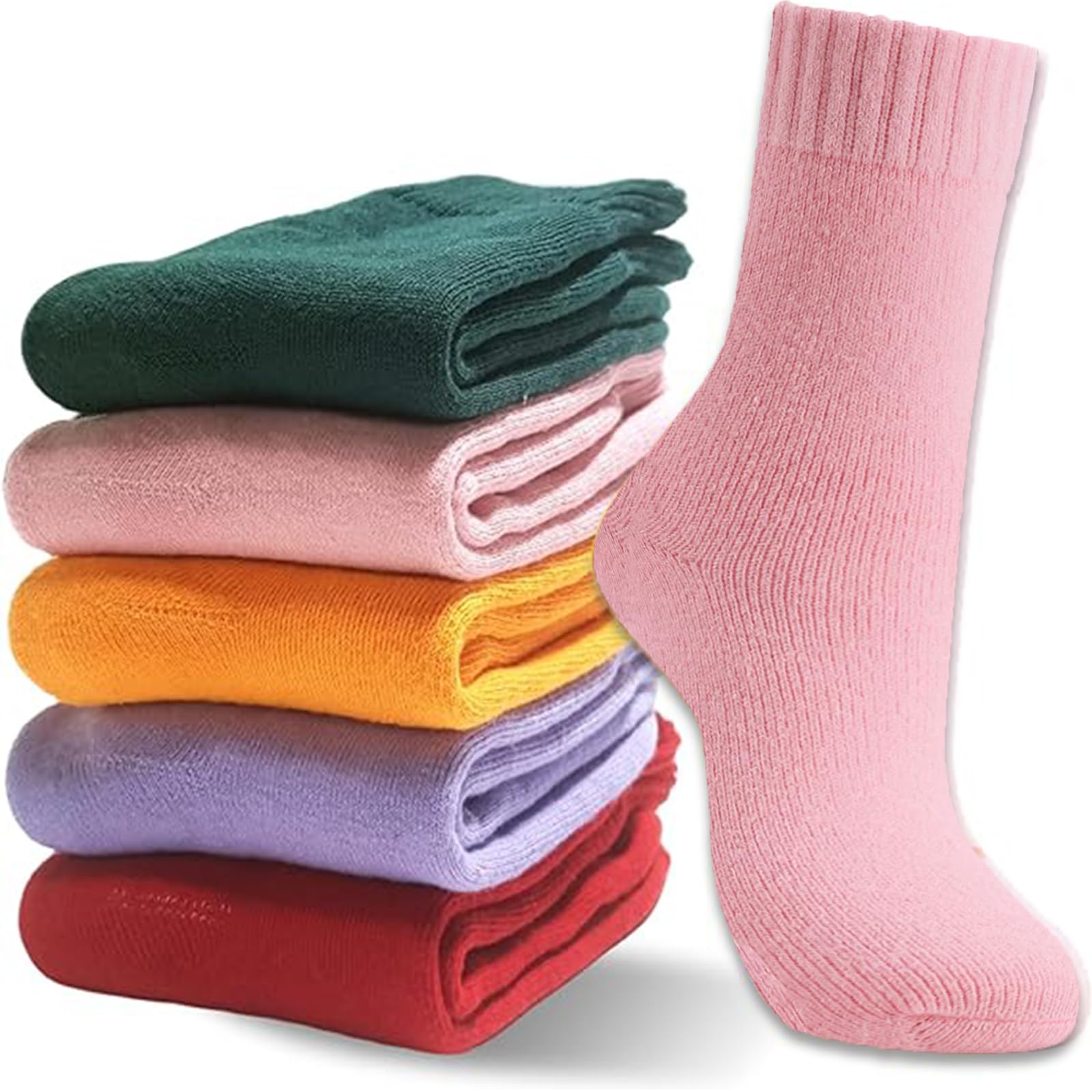 MOSOTECH Calze Donna Invernali Termiche, Calzini Donna Vintage di Calda, Colorate Spesse Traspiranti, Taglia Unica 35-42