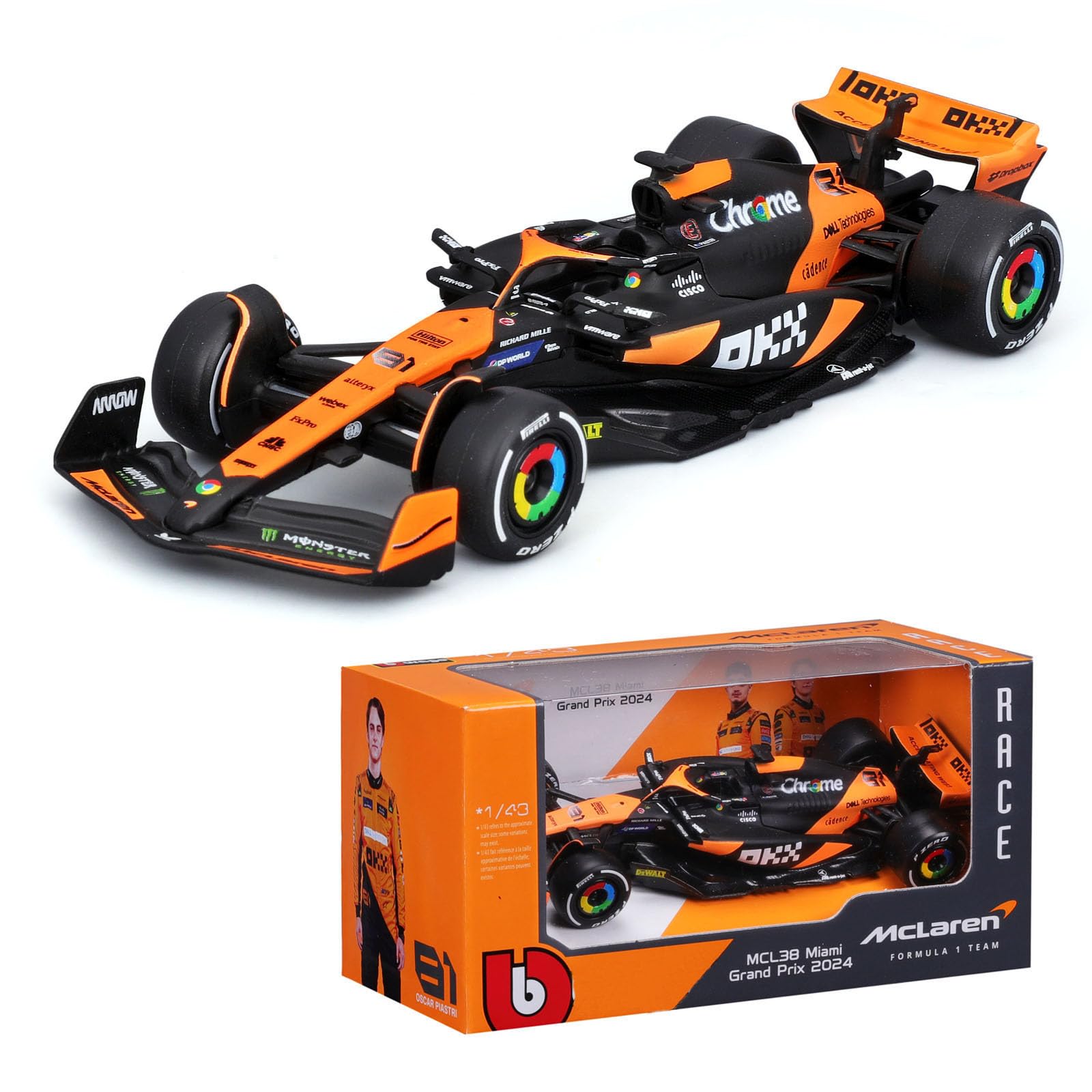 【訳アリ】McLaren Honda F-1 1/32スケール プラモデル Amazon.com: Xiangtat 1/43 F1 MCL38 Miami Grand Prix 2024 4# Lando