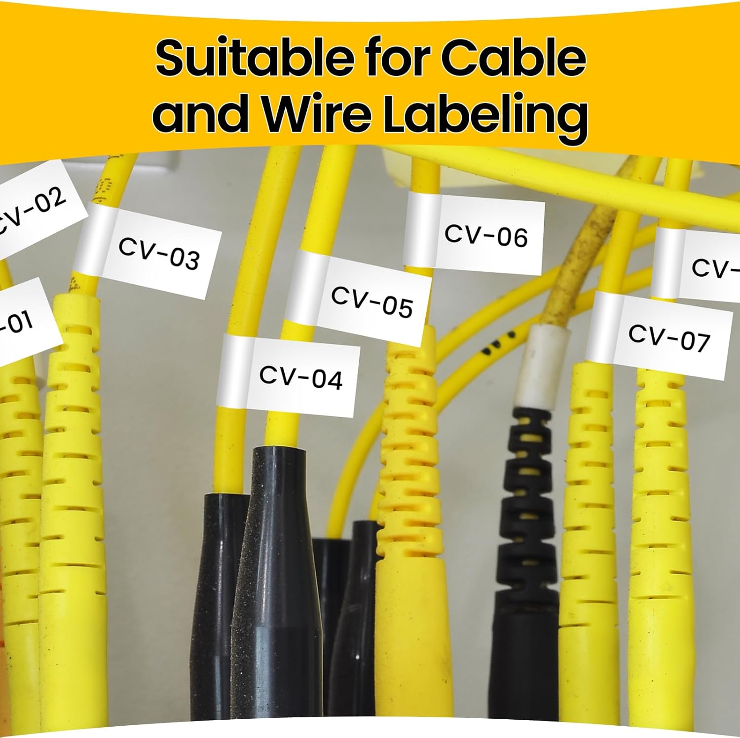 5-Pack Replacement for M21-750-499 Black on White Nylon Cloth 3/4 Inch Label Tape, for Panel, Wire and Cable, Work with M-210, M-210-LAB, M-211, B-MP21-PLUS, B-MP21-LAB Printer, 0.75 Inch, 19mm