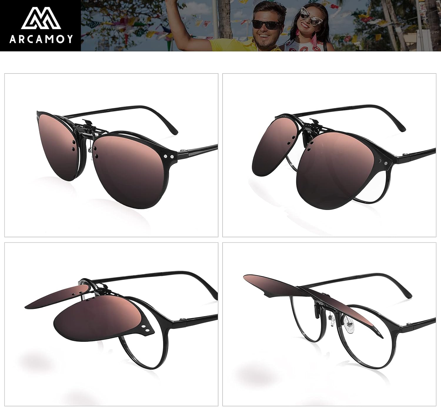 Clip on Sunglasses Over Prescription Glasses Polarized Anti Glare Flip Up UV Protection Glasses For Men Women - Image 2