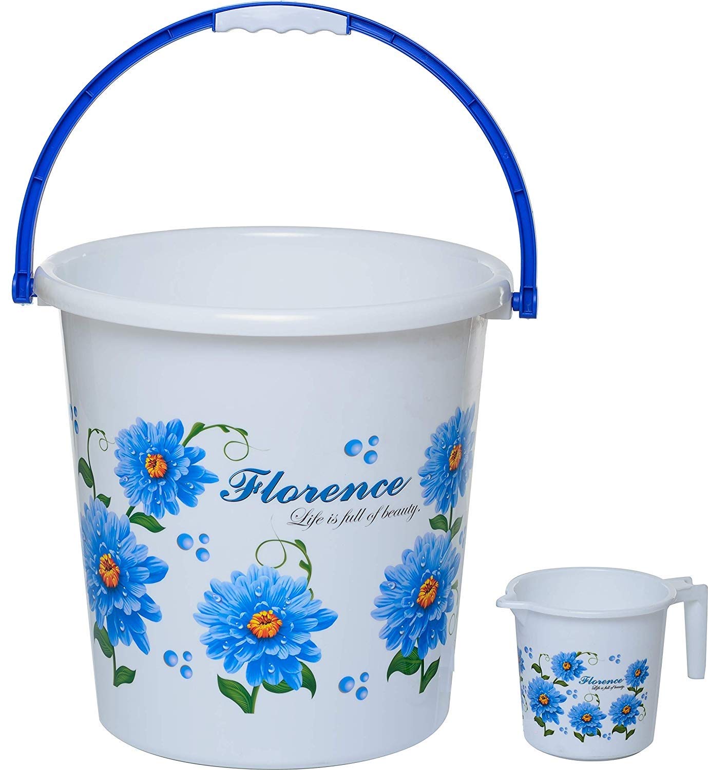 Aarohi13 Plastic Bucket And Mug, Blue, 25 L Amazon.in Home Improvement