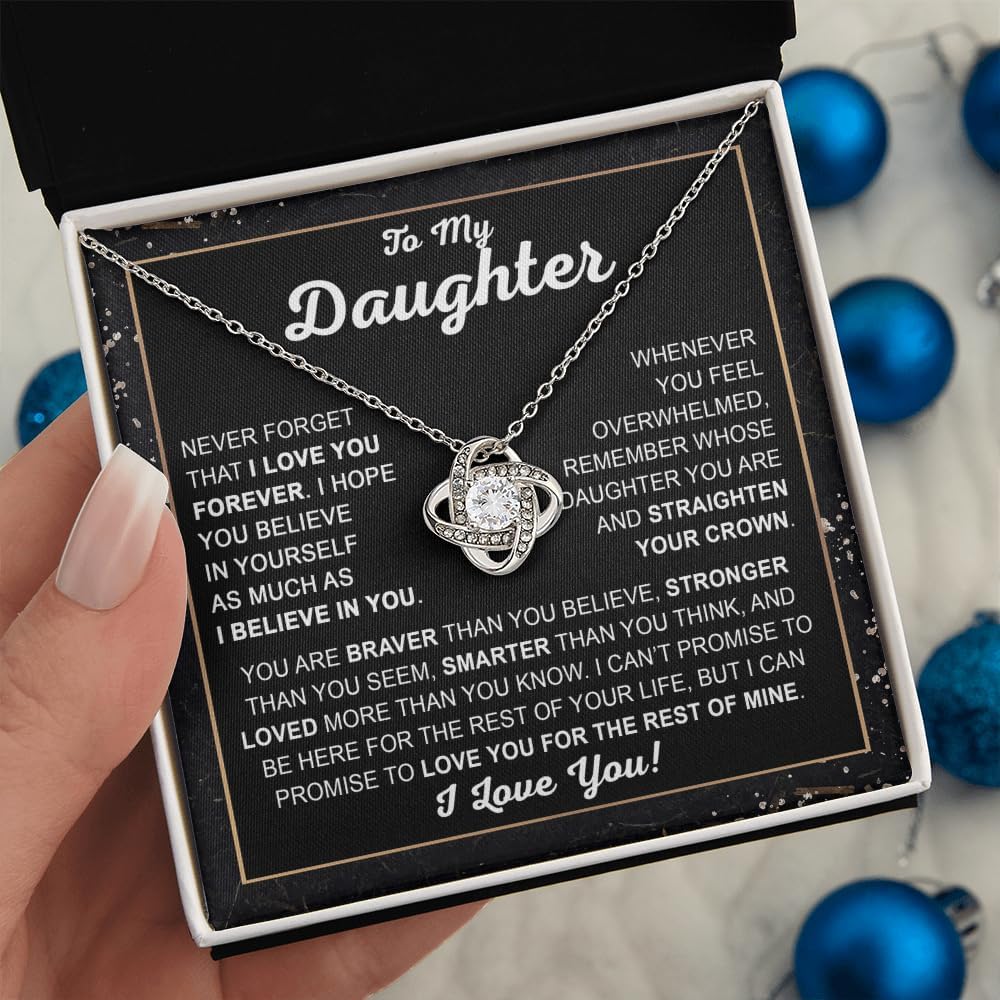 VIRAGIL Love Knot Necklace For Daughter - Mom & Dad Gifts For Birthday & Christmas - Image 3