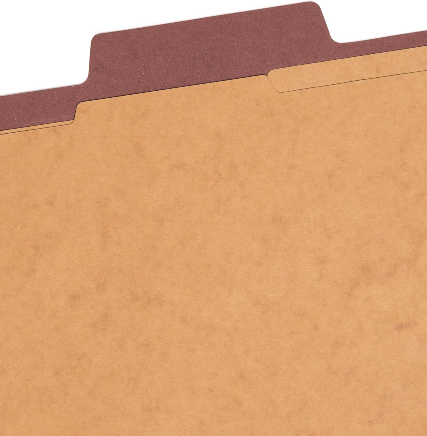 Smead Pressboard Classification File Folder with SafeSHIELD Fasteners, Oversized Tab, 2 Dividers, 2" Expansion, Legal Size, Red, 10 per Box (19070)