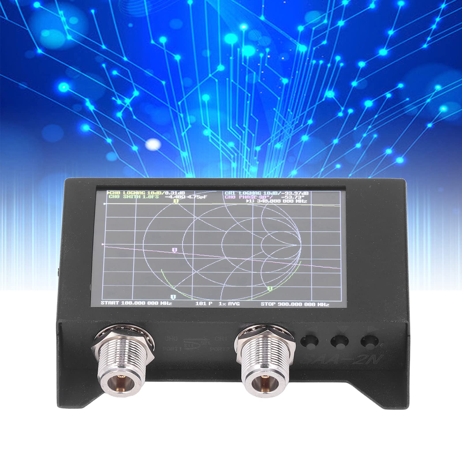 Vektor-Netzwerkanalysator SAA 2N V2.2, 50 KHz – 3 GHz HF VHF UHF-Antennenanalysator zur Messung von Duplexer, SWR und Phase, kompatibel mit OwOComm V2.2-Spezifikationen und VNA