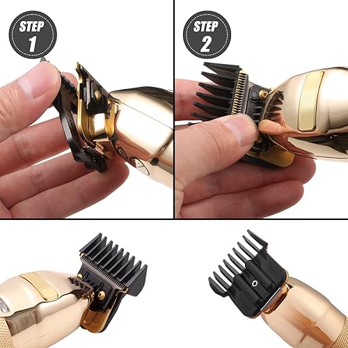 Miniatura 4 de Paquete de 8 protectores de recortadora de alta calidad para recortadora BaBylissPRO Barberology FX787 y FX726, protectores de repuesto con clip de