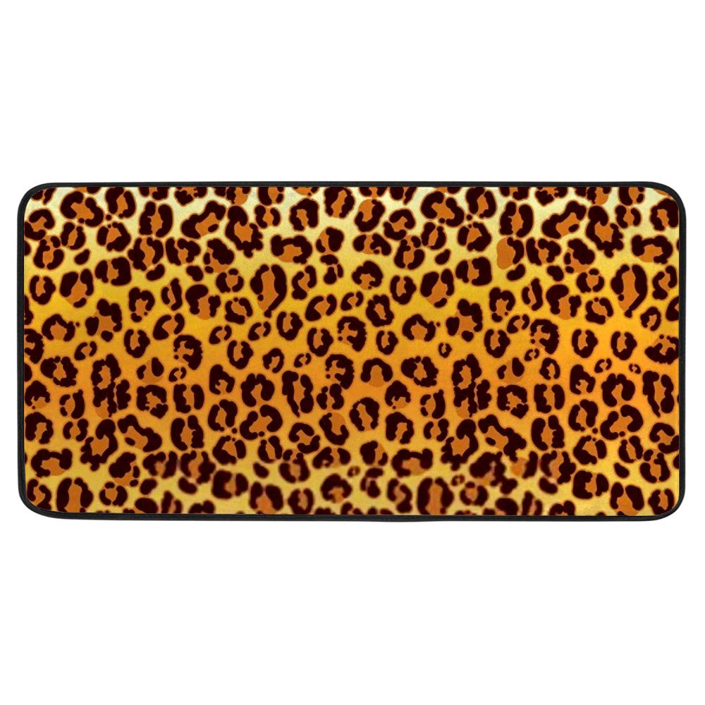 Tapis de cuisine en polyester motif jaguar léopard orange pour sol bureau maison enfants