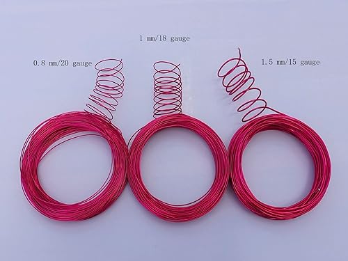 Miniatura 5 de Alambre de aluminio anodizado calibre 15 de 49 pies para hacer joyas, manualidades (0.059 pulgadas, oro claro, 41514)