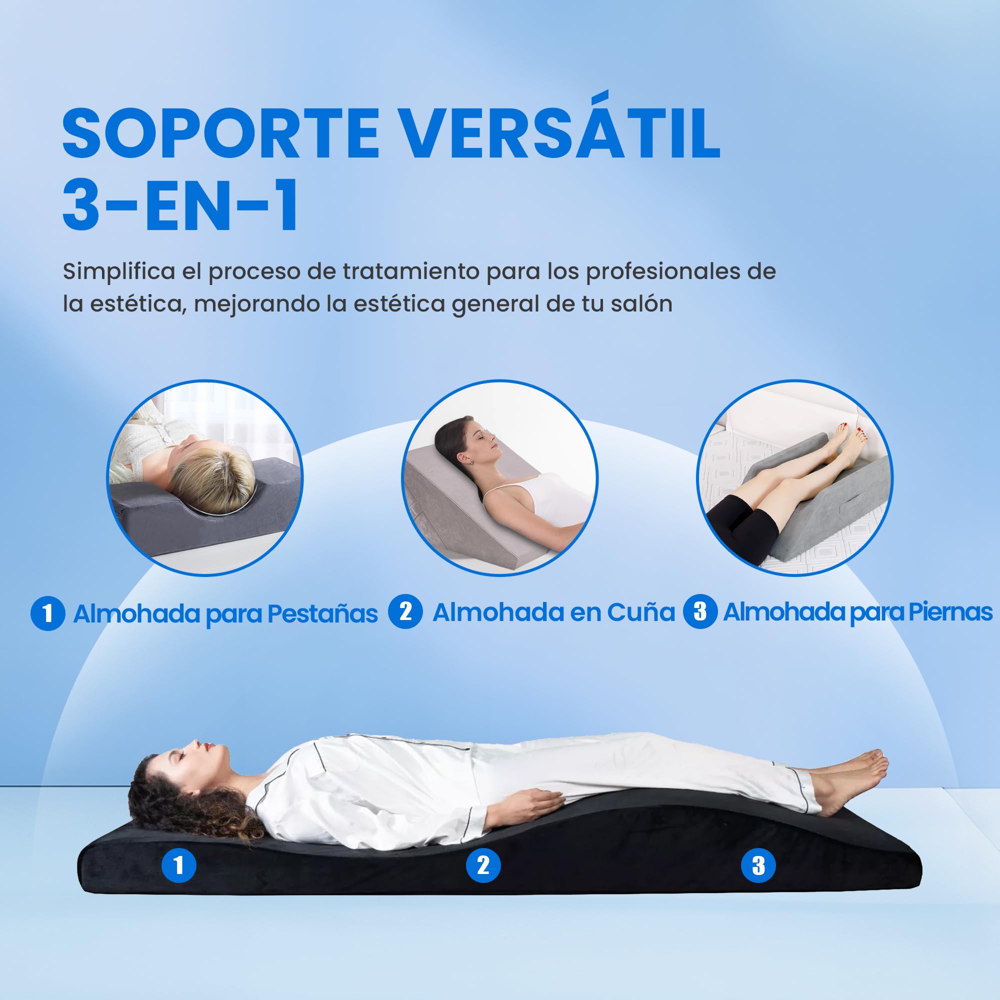 Colchón de Extensión de Pestañas, Masaje de Espuma con Memoria, Cubrecolchón y Funda de Colchón para Salón de Belleza