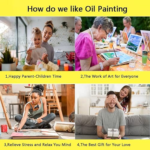 Miniatura 8 de KARMOGSO Kit de pintura por números para adultos, niños y principiantes, kit de pintura al óleo de lienzo de girasol, pintura de dibujo con