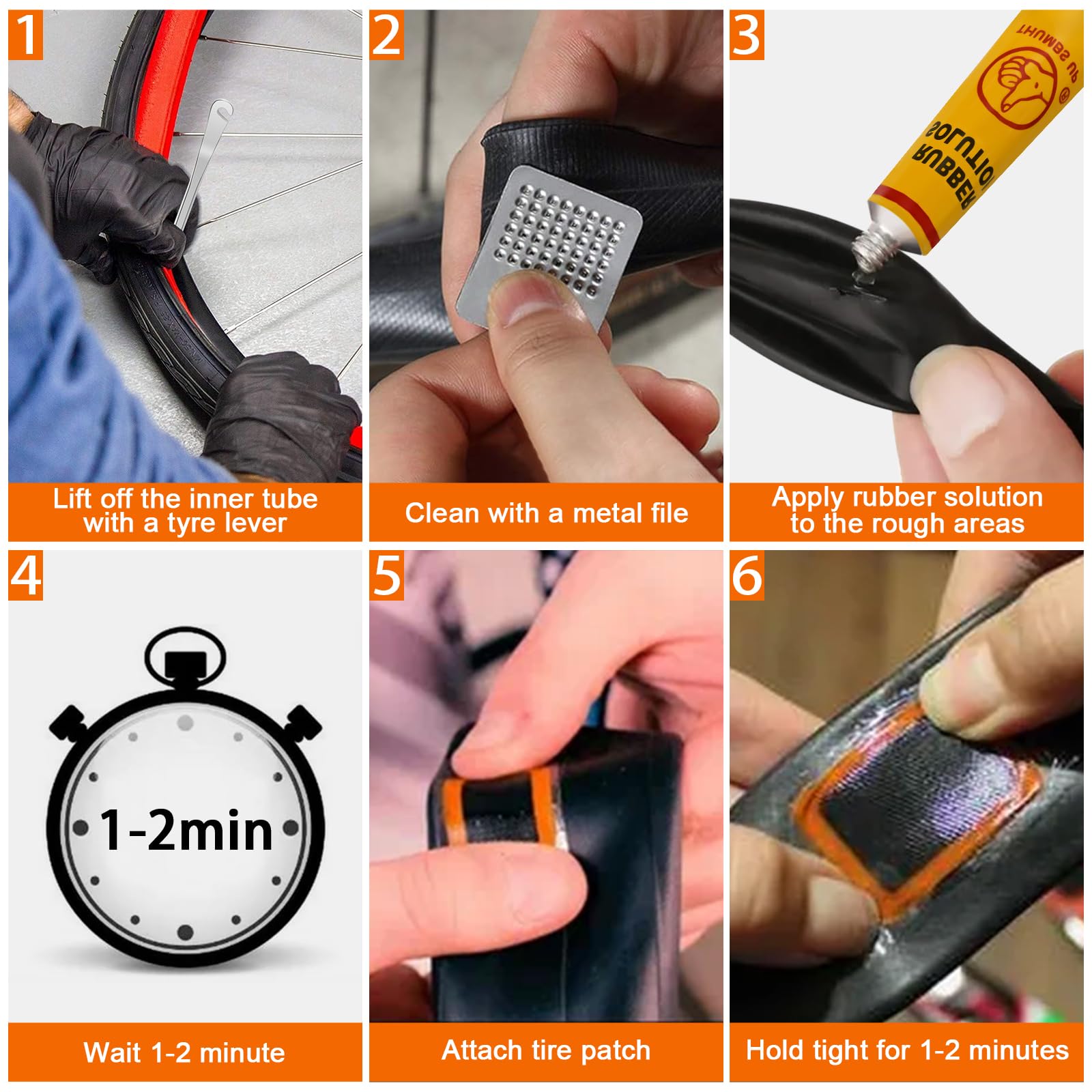 Kit Riparazione Pneumatici Bici MirraSwit 128 Pezzi - Toppe Autoadesive E Tradizionali, Per Forature